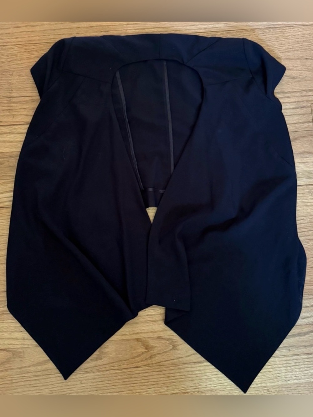 Black Cap Sleeve Drape Vest